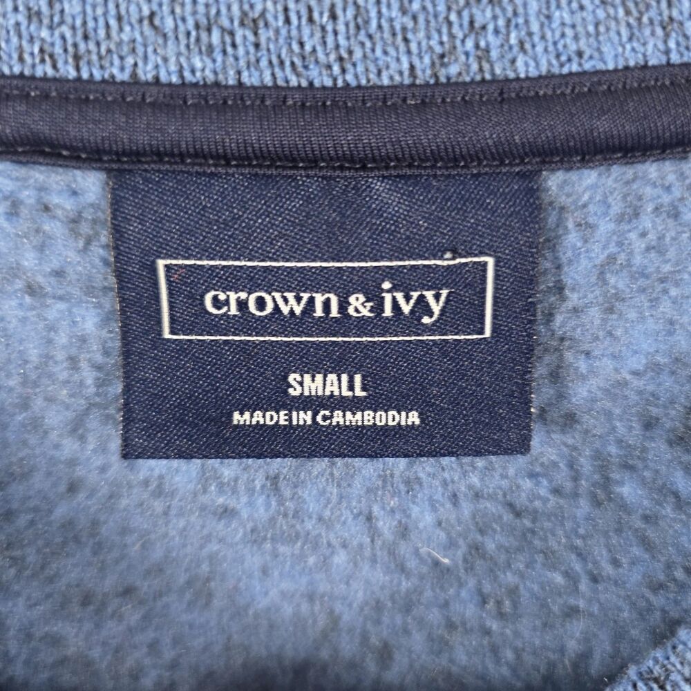 Crown & Ivy Men's Small Blue Crew‎ Neck Sweater - Picture 2 of 8